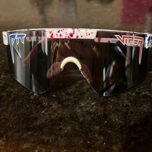 These pit vipers have a story, but minimal scratches still great glasses